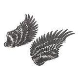Max 1 Pair Wing Embroidered Applique Motif Sequins Sew Iron On Patch Decor Black
