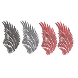 Max 1 Pair Wing Embroidered Applique Motif Sequins Sew Iron On Patch Decor Black