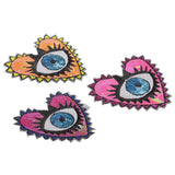Max Large Love Heart Sequins Embroidered Iron On Patches for Clothes Bags Blue
