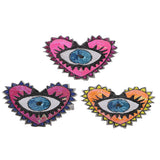 Max Large Love Heart Sequins Embroidered Iron On Patches for Clothes Bags Blue