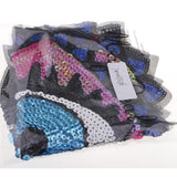 Max Large Love Heart Sequins Embroidered Iron On Patches for Clothes Bags Blue
