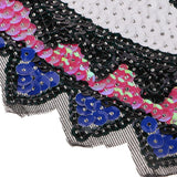 Max Large Love Heart Sequins Embroidered Iron On Patches for Clothes Bags Blue