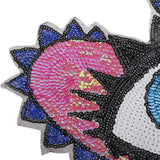 Max Large Love Heart Sequins Embroidered Iron On Patches for Clothes Bags Blue