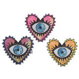 Max Large Love Heart Sequins Embroidered Iron On Patches for Clothes Bags Blue