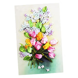 Max Ribbon Embroidery Kits DIY Tulip Flower Painting Kit Stamped Cross Stitch