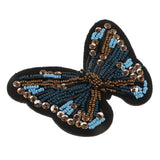 Max Embroidered Butterfly Sequin Beaded Patches Appliques DIY Craft Blue