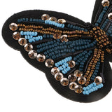 Max Embroidered Butterfly Sequin Beaded Patches Appliques DIY Craft Blue