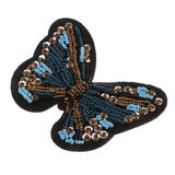 Max Embroidered Butterfly Sequin Beaded Patches Appliques DIY Craft Blue