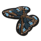 Max Embroidered Butterfly Sequin Beaded Patches Appliques DIY Craft Blue