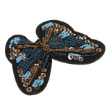 Max Embroidered Butterfly Sequin Beaded Patches Appliques DIY Craft Blue