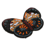 Max Embroidered Butterfly Sequin Beaded Patches Appliques DIY Craft Orange