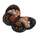 Max Embroidered Butterfly Sequin Beaded Patches Appliques DIY Craft Orange