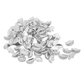 Max 100pcs Semicircular Ribbon Crimp End Clip Clamp Belt Tip Connectors Silver