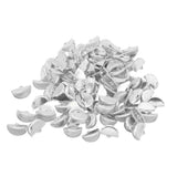Max 100pcs Semicircular Ribbon Crimp End Clip Clamp Belt Tip Connectors Silver