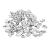Max 100pcs Semicircular Ribbon Crimp End Clip Clamp Belt Tip Connectors Silver