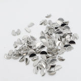 Max 100pcs Semicircular Ribbon Crimp End Clip Clamp Belt Tip Connectors Silver