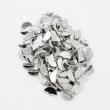 Max 100pcs Semicircular Ribbon Crimp End Clip Clamp Belt Tip Connectors Silver