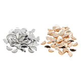 Max 100pcs Half Round Ribbon Crimp End Clip Clamp Cord Cap Tip Connectors Golden