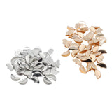 Max 100pcs Half Round Ribbon Crimp End Clip Clamp Cord Cap Tip Connectors Golden