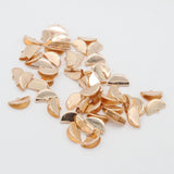 Max 100pcs Half Round Ribbon Crimp End Clip Clamp Cord Cap Tip Connectors Golden