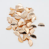 Max 100pcs Half Round Ribbon Crimp End Clip Clamp Cord Cap Tip Connectors Golden