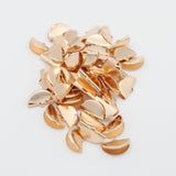 Max 100pcs Half Round Ribbon Crimp End Clip Clamp Cord Cap Tip Connectors Golden