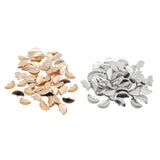 Max 100pcs Half Round Ribbon Crimp End Clip Clamp Cord Cap Tip Connectors Golden