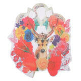 Max Animal Shape Embroidered Iron-On Patch for DIY Clothing Deer 28 x 24cm