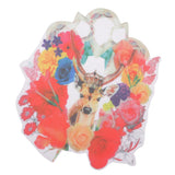 Max Animal Shape Embroidered Iron-On Patch for DIY Clothing Deer 28 x 24cm
