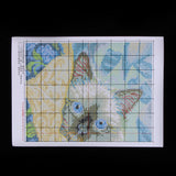 Max Handmade Ribbon Embroidery Cat Painting Kit Stamped Cross Stitch 30 x 21cm
