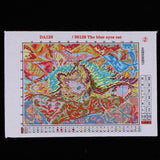 Max Handmade Ribbon Embroidery Cat Painting Kit Stamped Cross Stitch 30 x 21cm