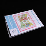 Max Girl in Garden Stamped Cross Stitch Kit DIY Handmade Needlework 26x21cm 14CT