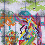 Max Girl in Garden Stamped Cross Stitch Kit DIY Handmade Needlework 26x21cm 14CT