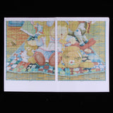 Max Handmade Ribbon Embroidery Bear Family Painting Kit Stamped Cross Stitch DIY