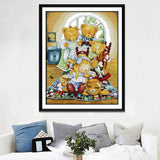 Max Handmade Ribbon Embroidery Bear Family Painting Kit Stamped Cross Stitch DIY