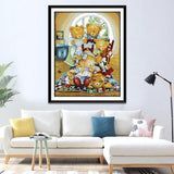 Max Handmade Ribbon Embroidery Bear Family Painting Kit Stamped Cross Stitch DIY