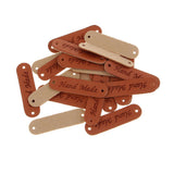Max Maxb 20pcs Retro Synthetic PU Leather Tag DIY Handmade Sew Label Patches Brown