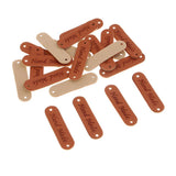 Max Maxb 20pcs Retro Synthetic PU Leather Tag DIY Handmade Sew Label Patches Brown
