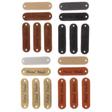 Max Maxb 20pcs Retro Synthetic PU Leather Tag DIY Handmade Sew Label Patches Brown