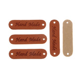 Max Maxb 20pcs Retro Synthetic PU Leather Tag DIY Handmade Sew Label Patches Brown