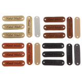 Max Maxb 20pcs Retro Synthetic PU Leather Tag DIY Handmade Sew Label Patches Brown