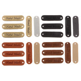 Max Maxb 20pcs Retro Synthetic PU Leather Tag DIY Handmade Sew Label Patches Brown