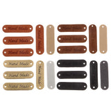Max Maxb 20pcs Retro Synthetic PU Leather Tag DIY Handmade Sew Label Patches Brown