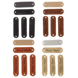 Max Maxb 20pcs Retro Synthetic PU Leather Tag DIY Handmade Sew Label Patches Brown