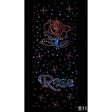 Max Rose Crystal Rhinestones Iron on Hot Fix Transfer Applique Bling Patch 03