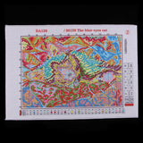 Max Maxb Handmade Ribbon Embroidery Cat Painting Kit Stamped Cross Stitch 39 x 27cm
