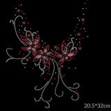 Max Iron on Rhinestone Floral Pattern Decorative Applique Patch For Clothes