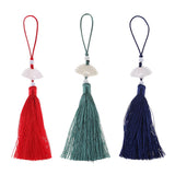 Max Handmade Silk Bookmark Tassel Trim Craft Pendant DIY Jewelry Making Red