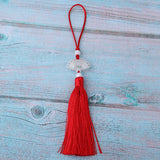 Max Handmade Silk Bookmark Tassel Trim Craft Pendant DIY Jewelry Making Red