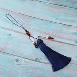 Max Crafts Tassels for Sewing Key Chain Bag Purse Pendant Finding DIY Blue
